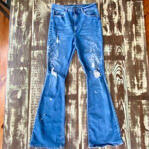 Articles Of Society Thrashed High Rise, Flare leg Jeans Womens Sz 11/30